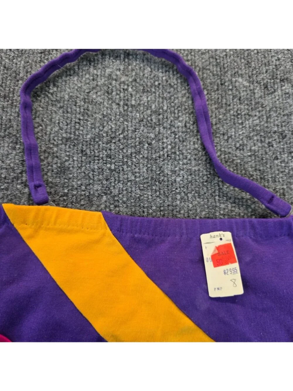 Vintage Sandcastle Colorblock One Piece Swimsuit 8 Purple Deadstock Beach Resort
